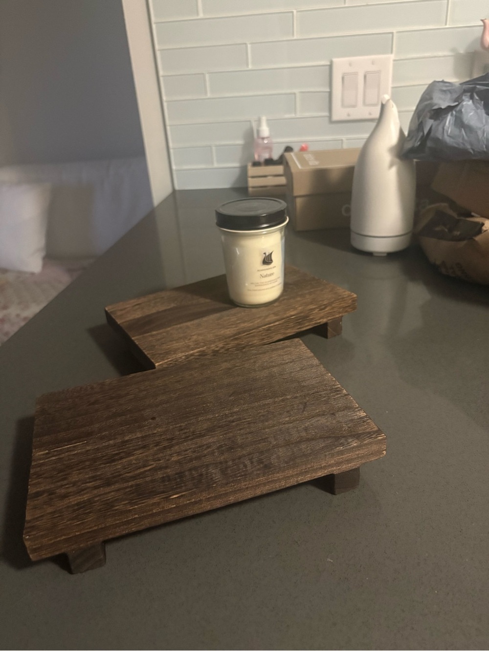 Wooden Display Riser for Home - Dark Brown